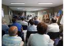 Reunión del Alcalde de Santovenia, Técnico y Contratista de las obras de 